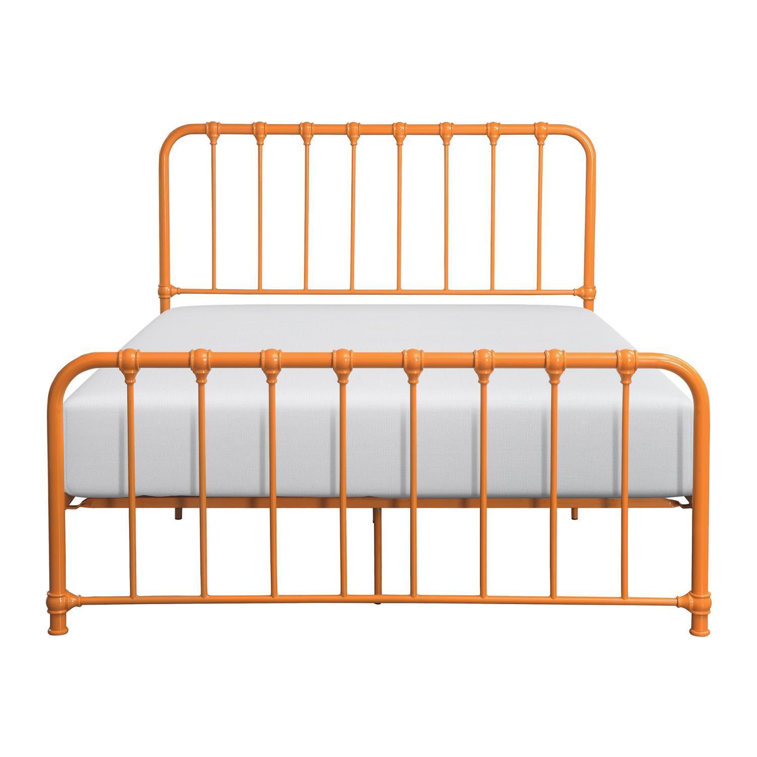 Lazzara Home Jocelyn Orange Metal Frame Queen Platform Bed Lx-1571rn-1