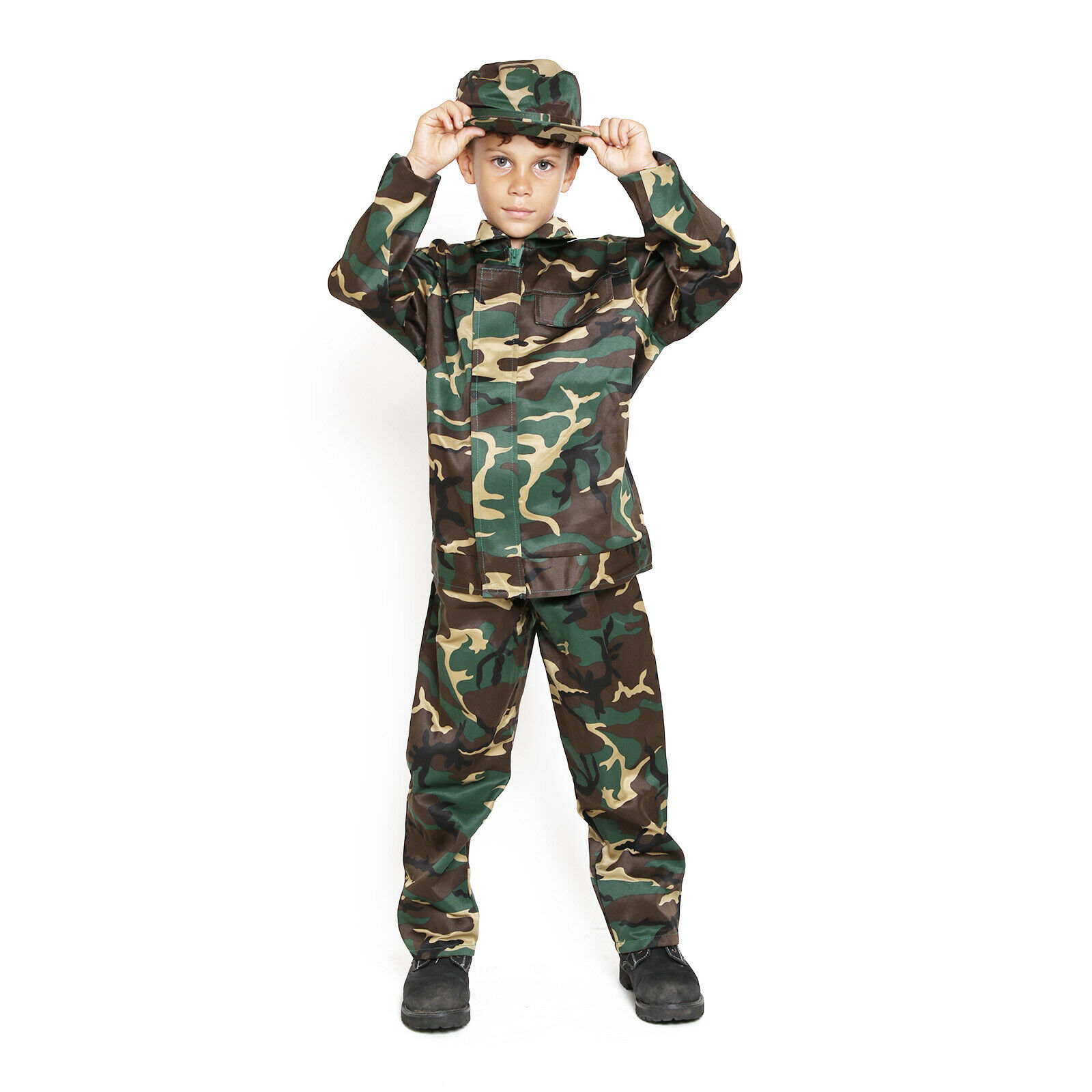 Child Kids Us Army Camo Camouflage Soldier Military Marine Boy Costume Uniform