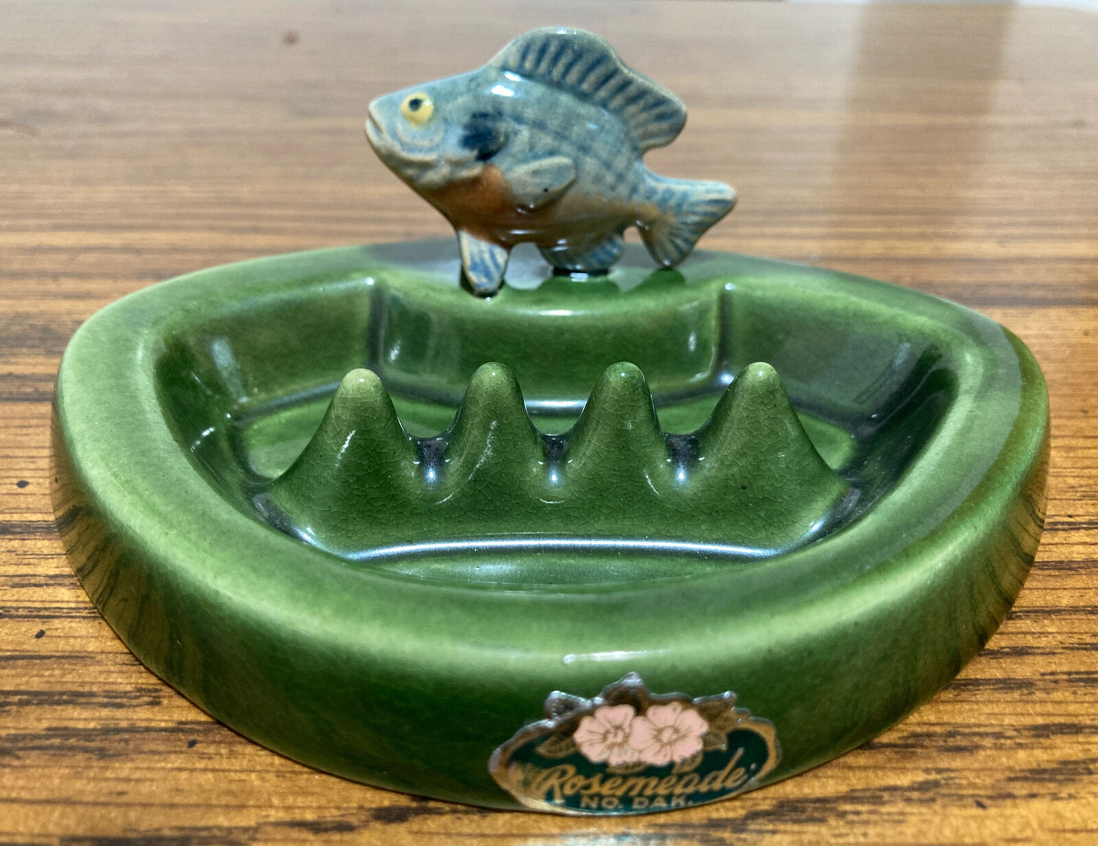 ~vintage Rosemeade Bluegill Fish Ashtray North Dakota Pottery