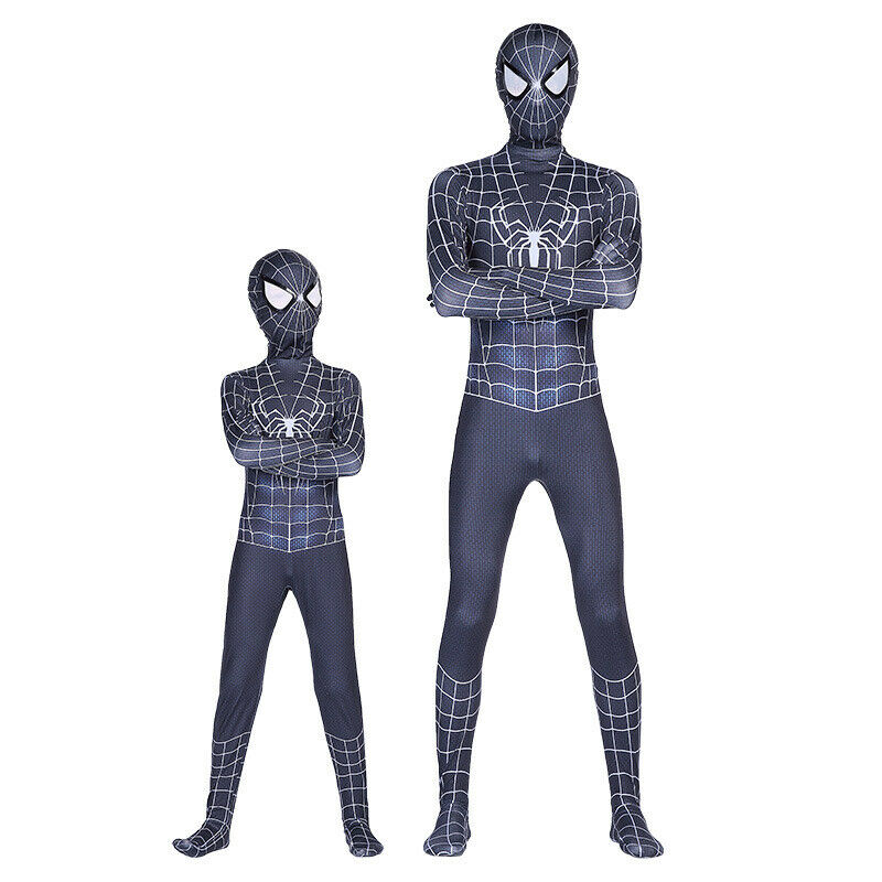 Black Venom Spider-man Cosplay Costume Kids Spiderman Zentai Suit Jumpsuit