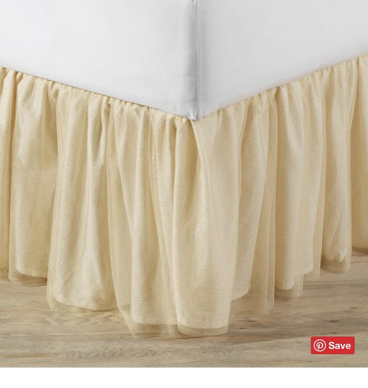 Pottery Barn Teen Tulle Bed Skirt Gold Queen