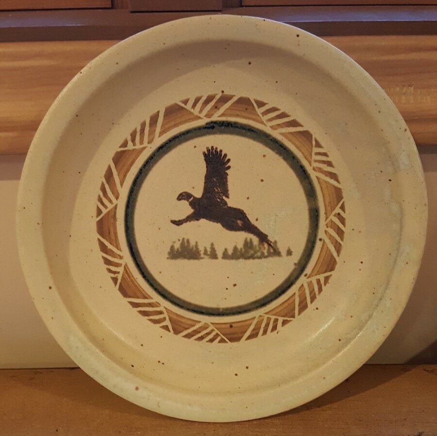 Dakota Stoneware Pottery Bushnell Bread / Salad / Desert Plate Pheasant
