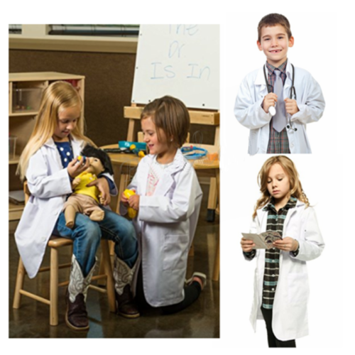 Kid Children White Lab Coat Doctor Hospital Scientist School Fancy Dress Costume