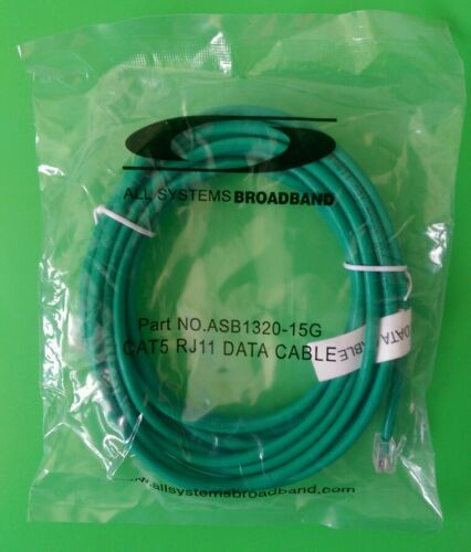 (new) 15 Ft Cat5 Green Rj11-rj11 6p4c Data (telephone) Cable  #asb1320-15g