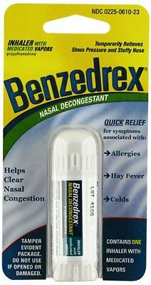 6 Pack - Benzedrex Inhaler Nasal Congestion Relief Sinus Cold Allergies 1 Each