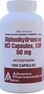 Generic Benadryl Nighttime Sleep-aid Diphenhydramine Hci 50 Mg 1000 Capsules
