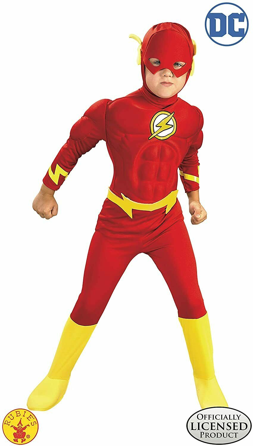 Dc Comics Deluxe Muscle Chest The Flash Boys Kids Child Costume | Rubies 882308