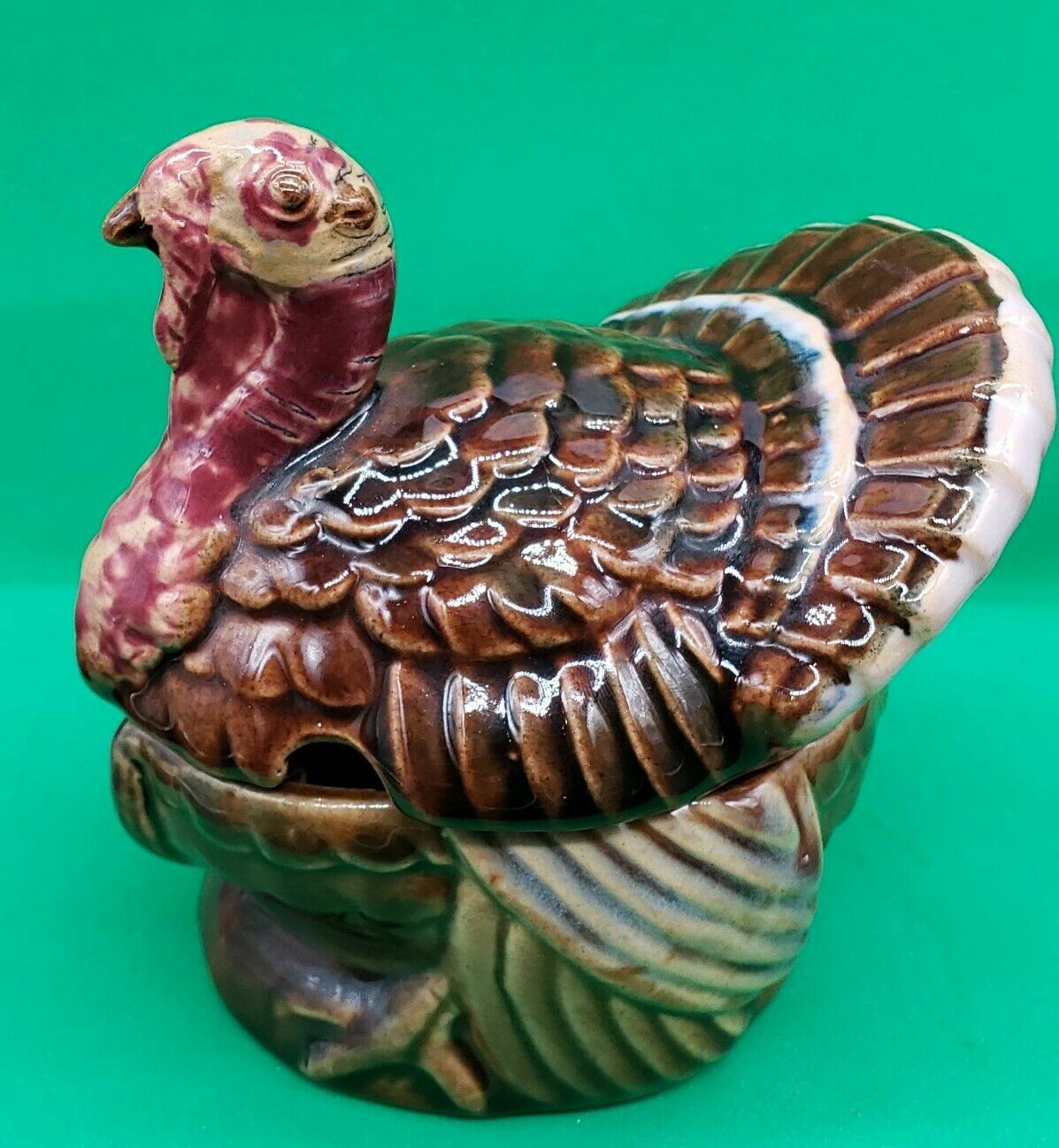 Vintage Rosemeade Pottery Turkey Dish / Thanksgiving Decor / Sugar Bowl
