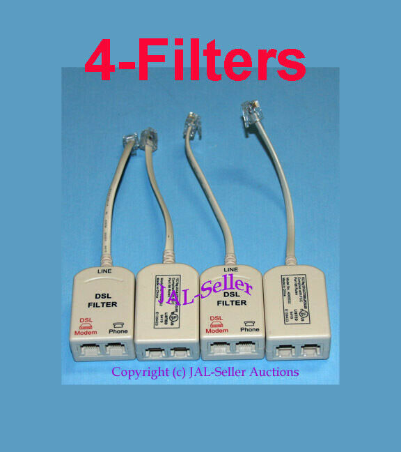 Dsl / U-verse Line Noise Eliminator Filter Kit. (4) Pack / Set Filters
