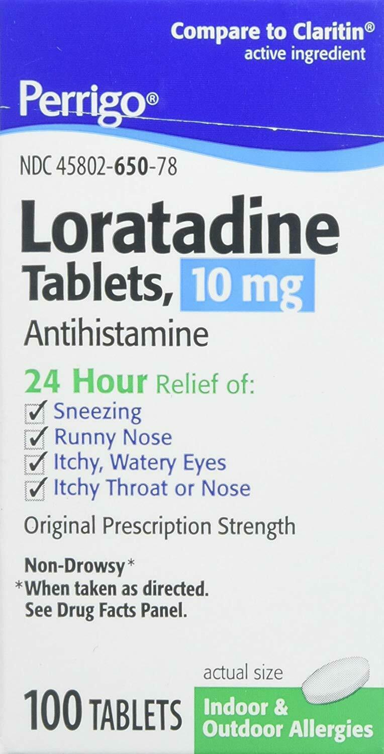 Perrigo Loratadine 10mg Tablets 100ct -expiration Date 07-2022