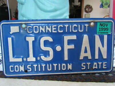1999 Connecticut Lost In Space Vanity Metal License Plate:  L.i.s. - Fan