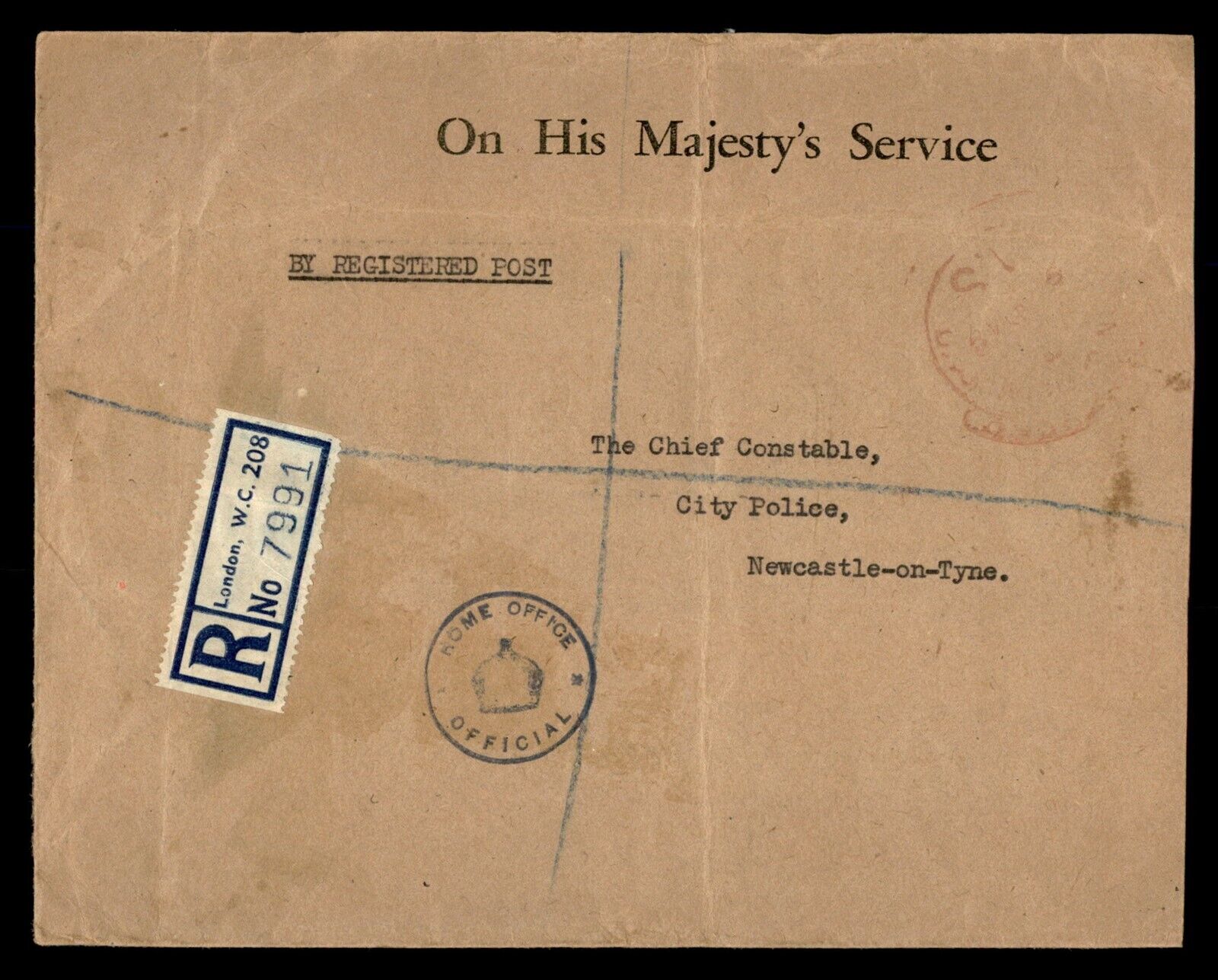 Mayfairstamps Great Britain London To Newcastle On Tyne Registered Official Cove