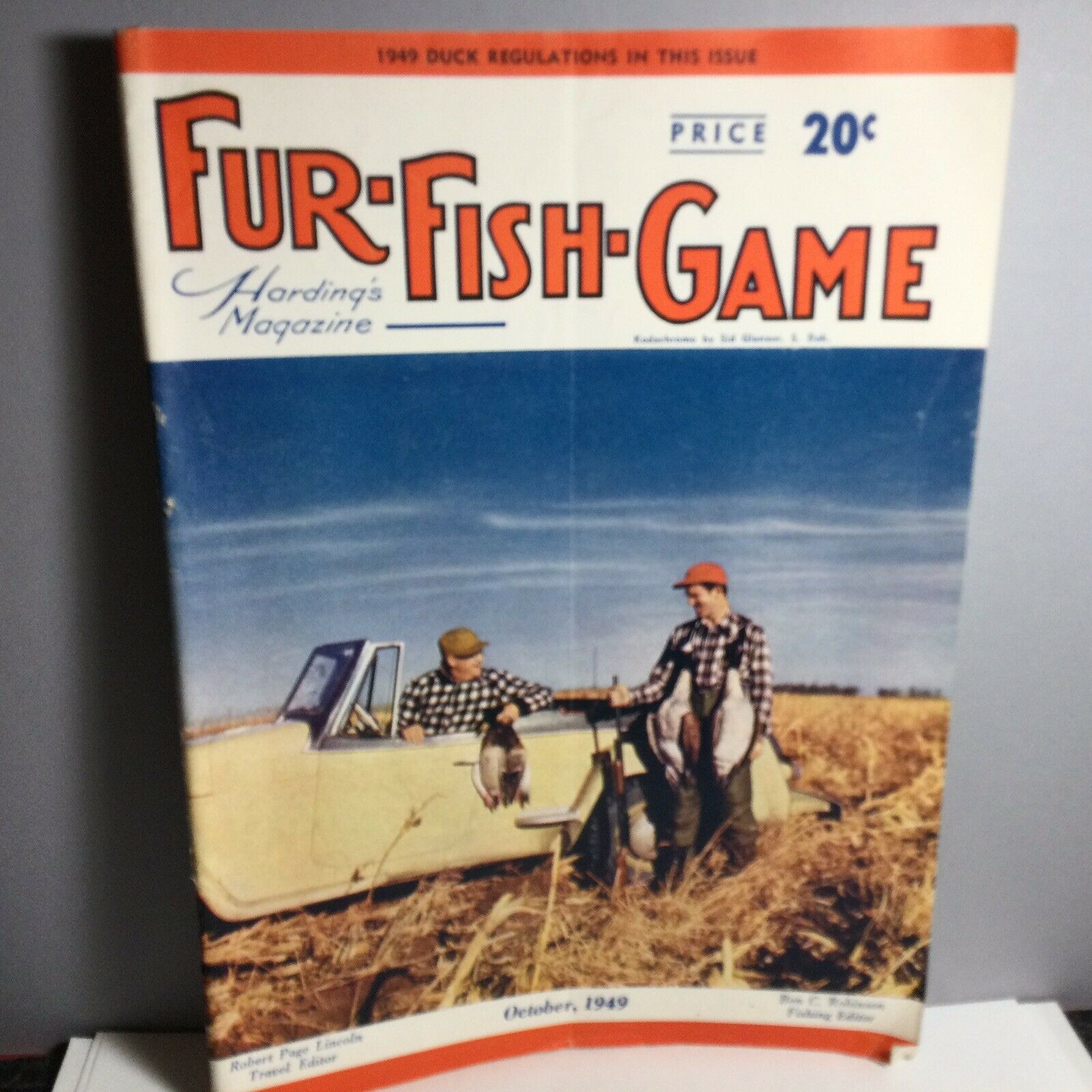 Oct 1949 Fur-fish-game Harding’s Magazine Kodachrome Cover By Sid Glanzer