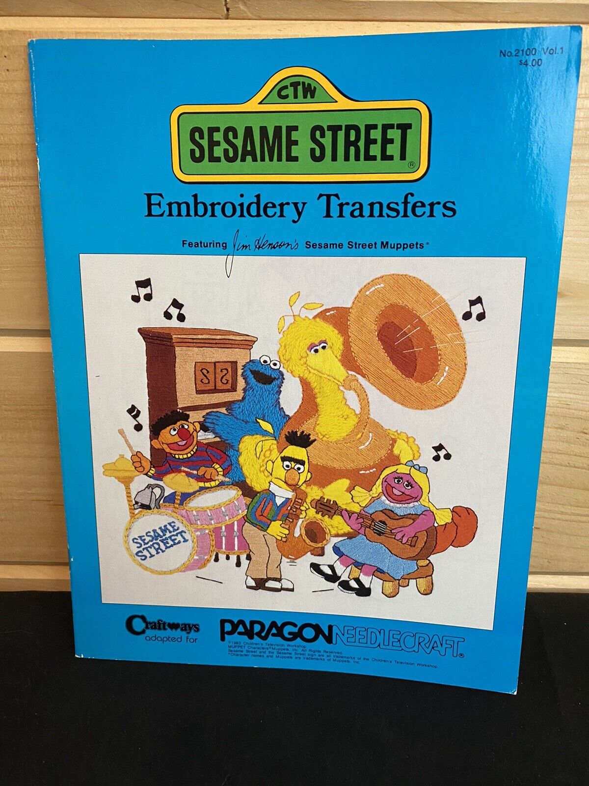 Vintage 1983 Sesame Street Embroidery Heat Transfers With Color & Stitch Guides