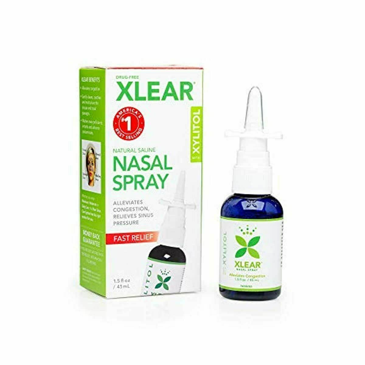 Xlear Nasal Spray With Xylitol, For Fast Sinus Relief 1.5 Fl Oz  (45 Ml)