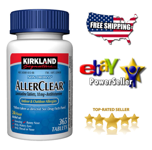 Kirkland Aller-clear Non-drowsy Allergy Loratadine 10mg 365 Tablets New