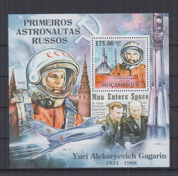 T491. Mozambique - Mnh - 2011 - Space - Spaceships - Yuri Gagarin - Bl