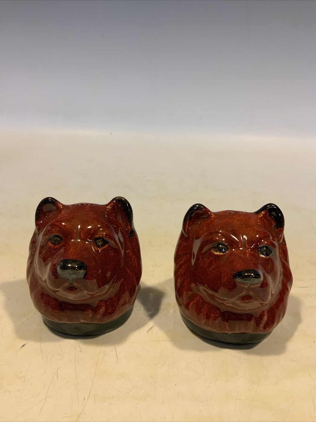Vintage Rosemeade Chow-chow Dog Salt And Pepper Shakers Mid Century Modern