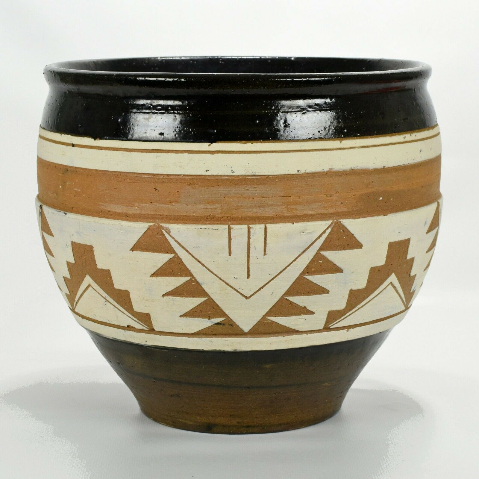 Vintage Sioux Pottery Sp Rc Sd Native American 9 1/2" Jardiniere C1960-70s Rare