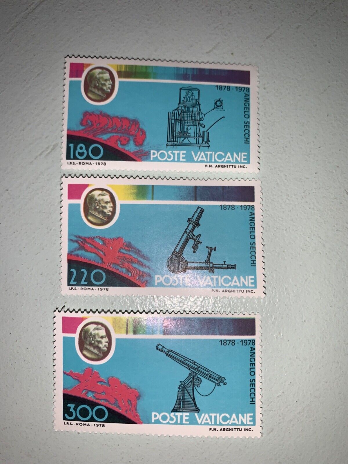 Vatican City Stamps Sc# 654-656 Vatican Astronomer Mnh 1979